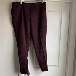Susan Graver Burgundy Patterned Ankle Pants